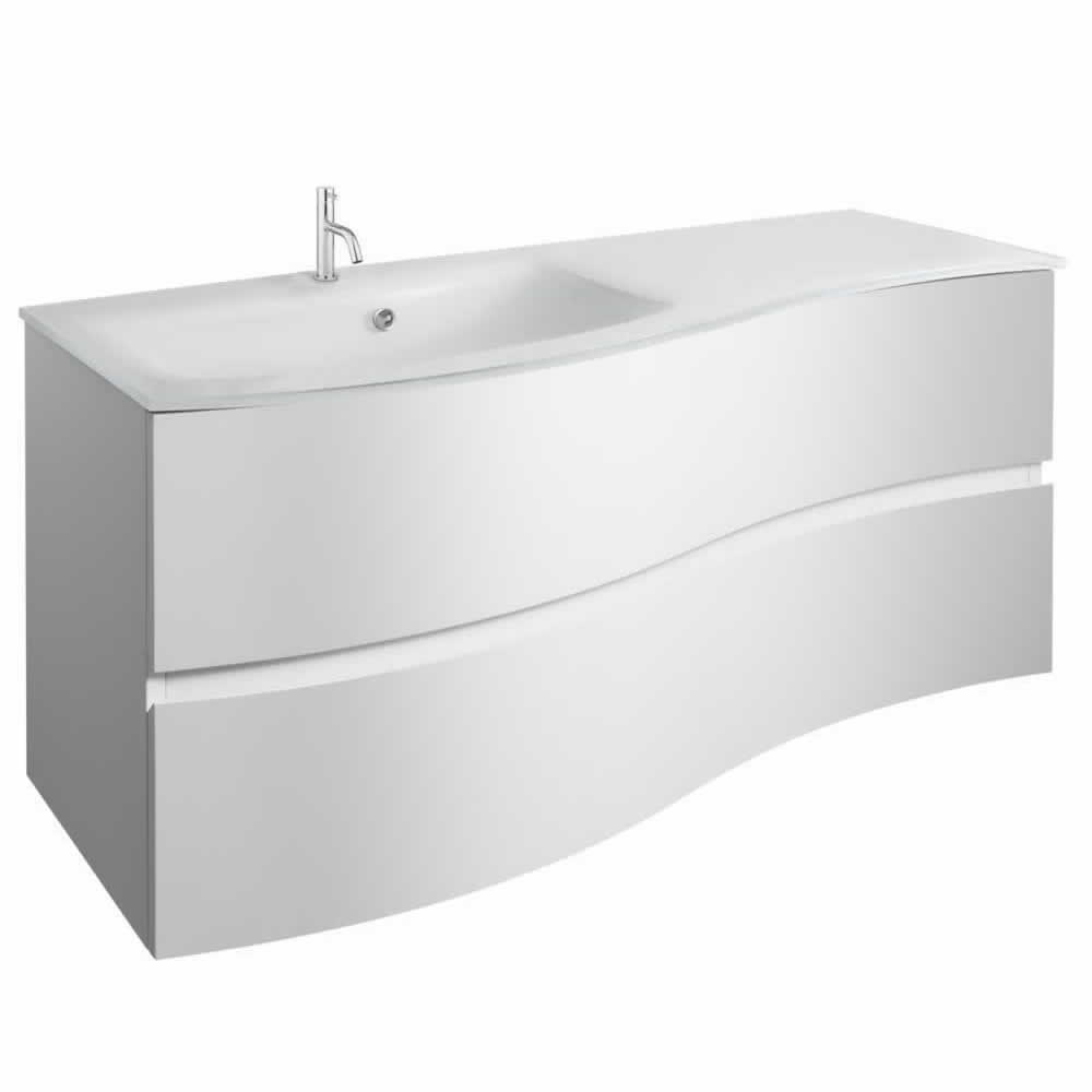 Svelte 120 Unit & Ice White Glass Basin